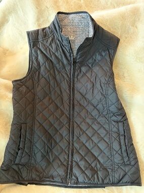 Peter Millar Quilted Black Reversible Vest